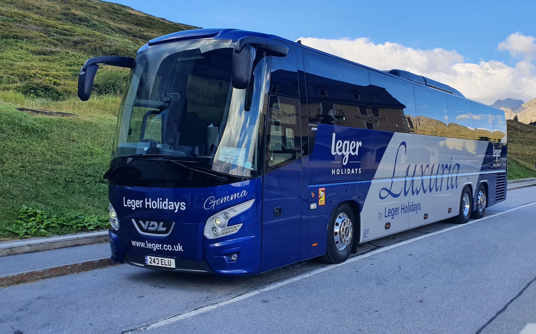 Coach touring through the mountains